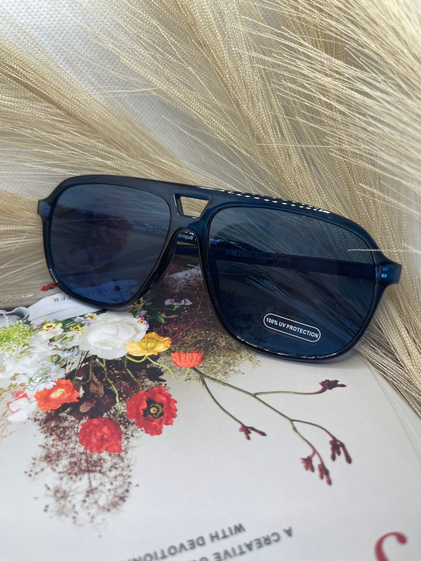 Blue Aviator Sunglasses