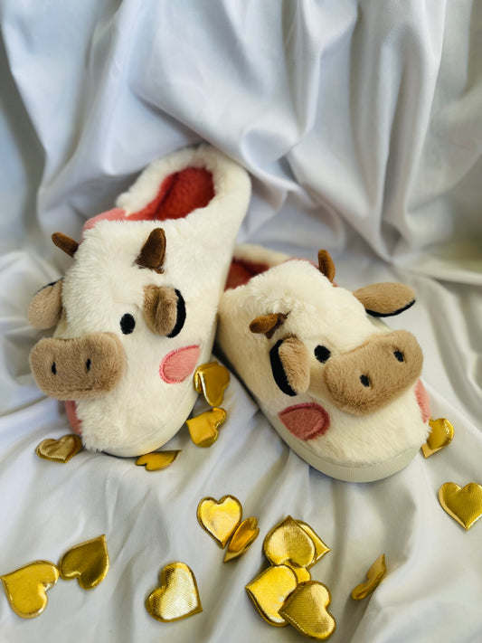 Pink Moo Moo Slippers