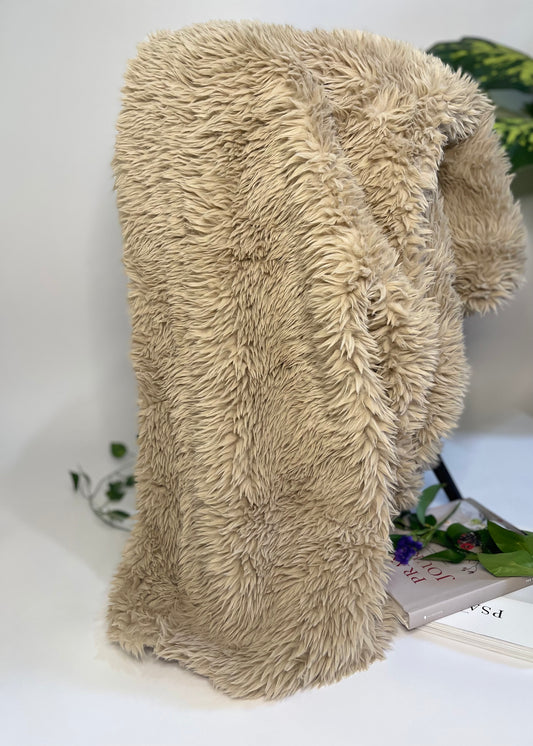 Taupe Faux Fur Blanket