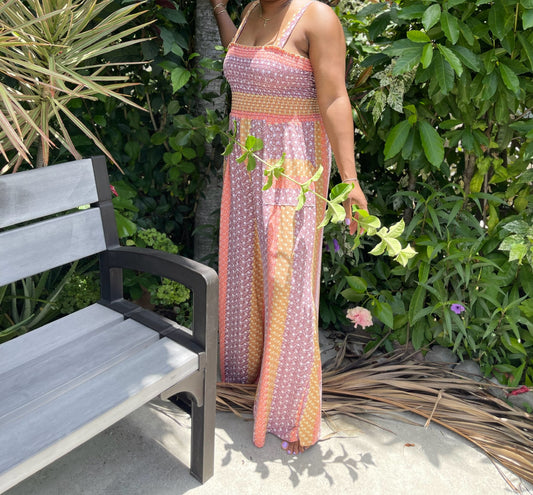 Boho Babe Smocked Jumpsuit