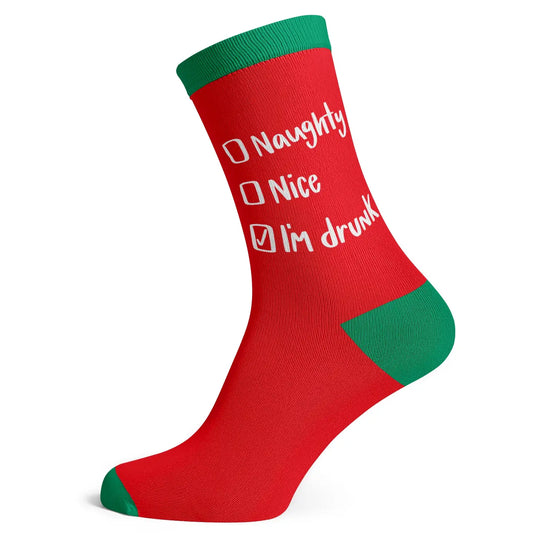 Naughty, Nice, Drunk Socks