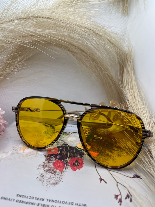 Yellow Lens Aviator Sunglasses