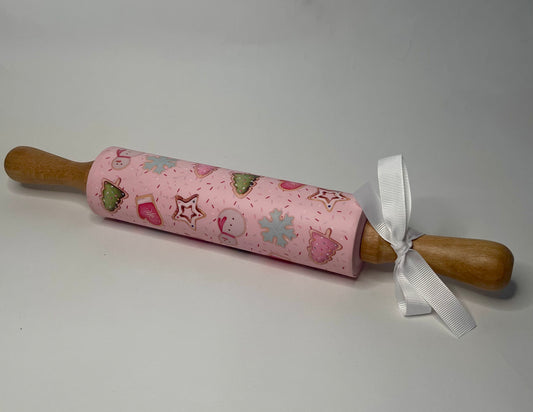 Pink Christmas Rolling Pin