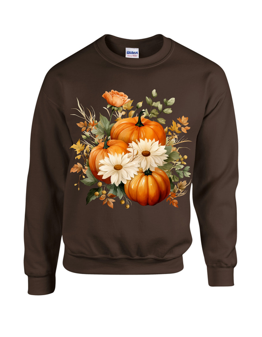 Pumpkins and Flowers Crew Sweatshirt