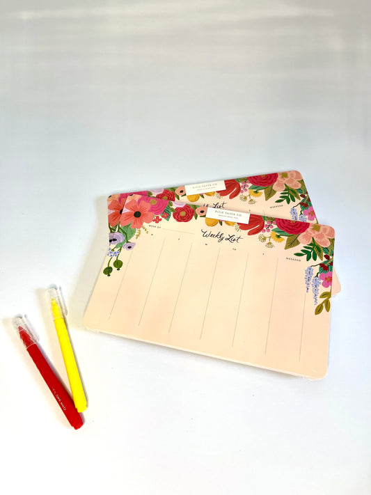 Floral Weekly Desk Pad