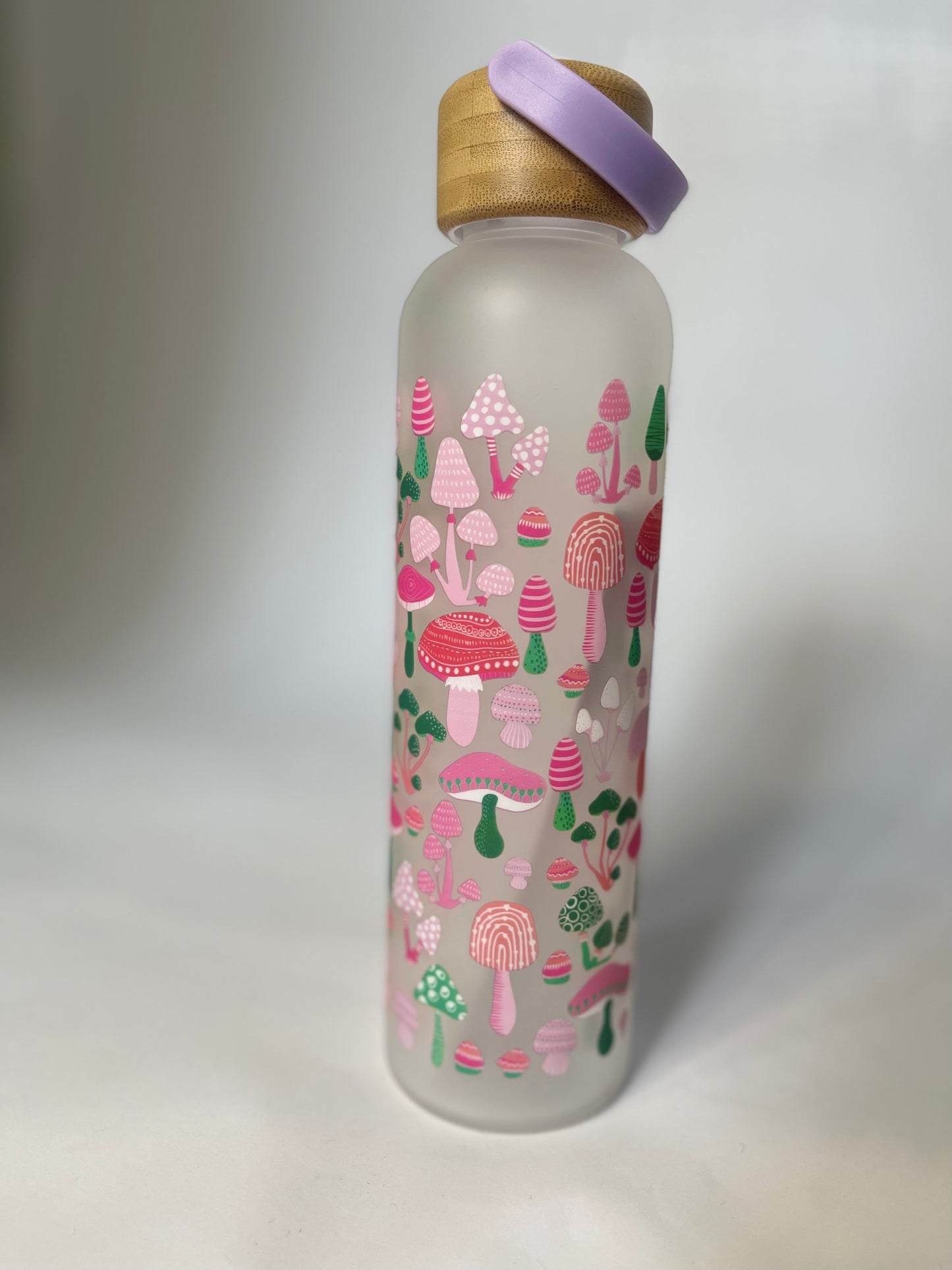 Mushroom Glass Water Bottle