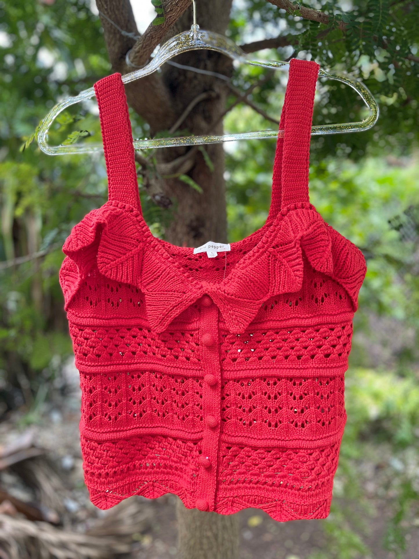 Tomato Crochet Knit Top