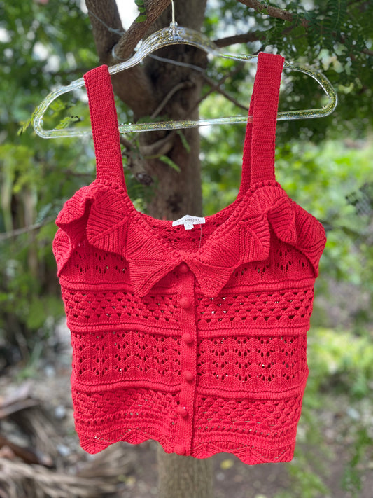 Tomato Crochet Knit Top